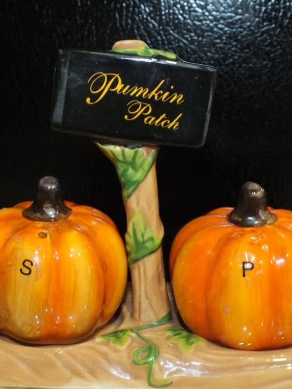 Pier 1 Imports Pumpkin Patch Thanksgiving Halloween Salt & Pepper Shakers Set